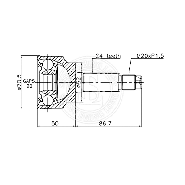 Outboard CV Joint B005-25-400D